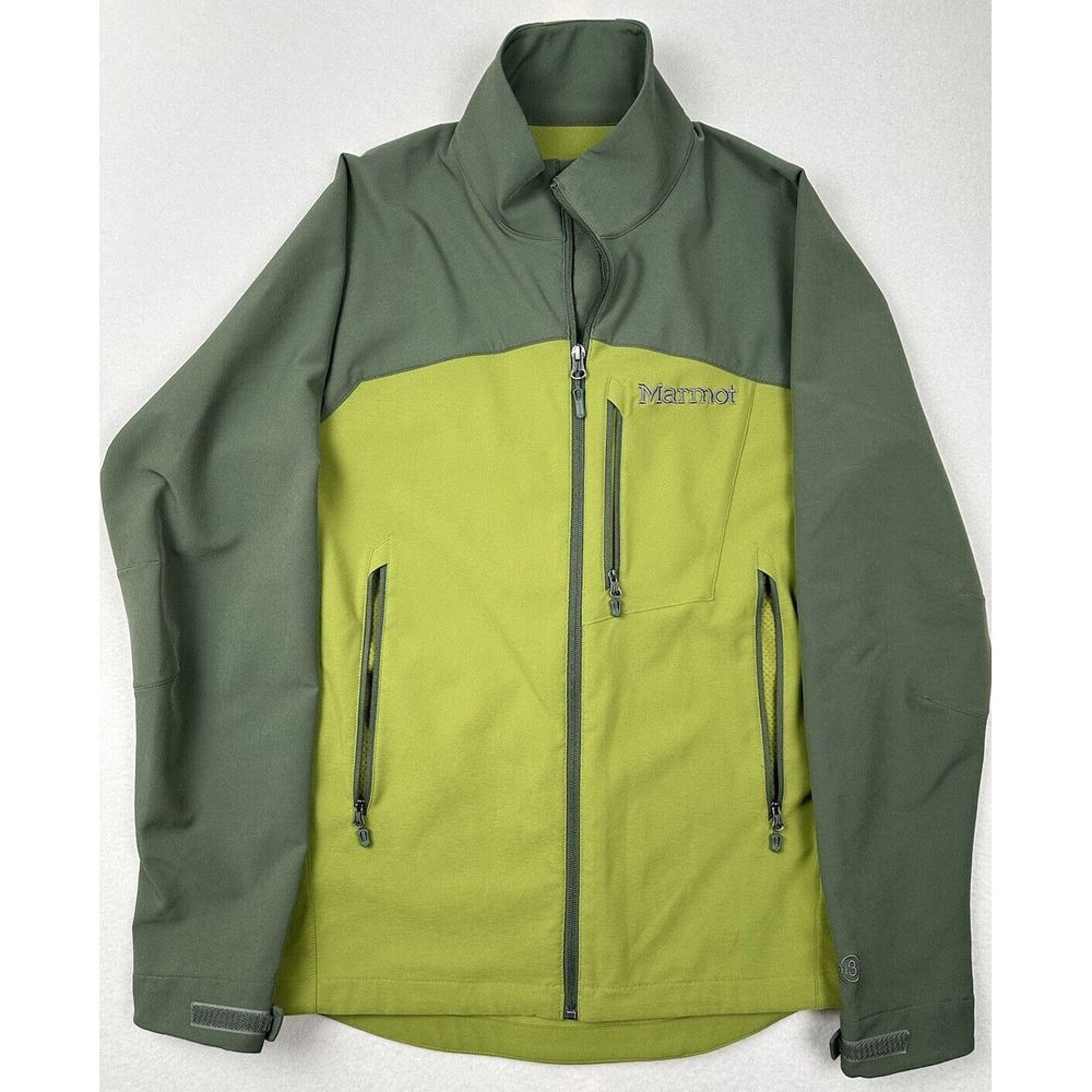 Marmot M3 Softshell Jacket Mens Medium Green Full Zip Outdoors Casual Active