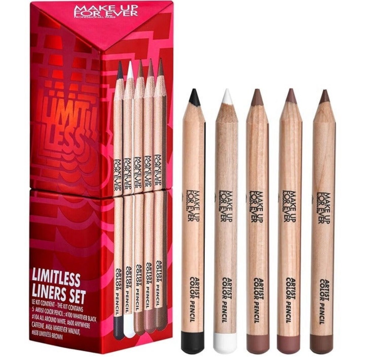 MAKE UP FOR EVER Mini Artist Color Pencil Lip & Eye Liner Set (5 Pack)