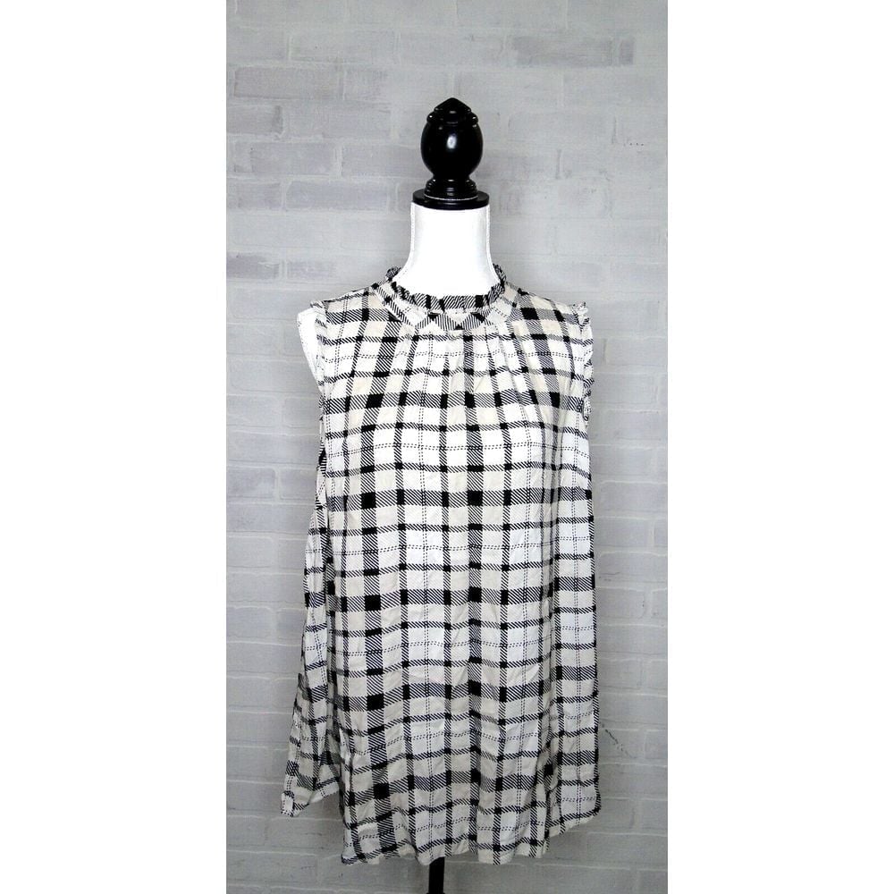 Torrid Plaid Twill Ruffle Neck Tank Size 2 2X 18-20 NEW WITH TAGS Retail:39.50