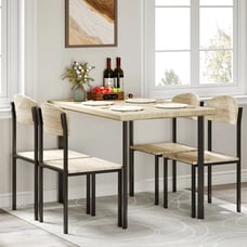 5 Piece Dining Table Set 4 Chairs Home Kitchen Breakfast Wood Top Dinette Table