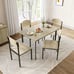 5 Piece Dining Table Set 4 Chairs Home Kitchen Breakfast Wood Top Dinette Table