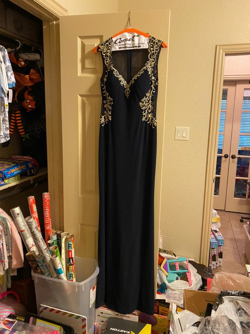 Size 4 prom formal dress 6 navy gold