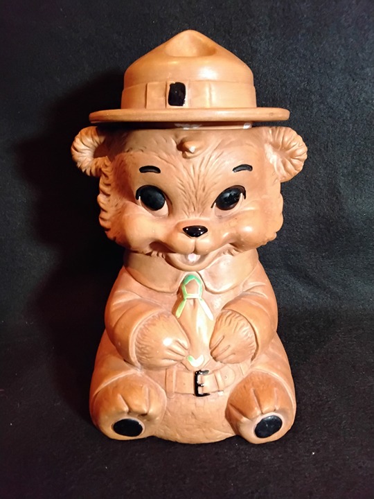 VINTAGE TWIN WINTON SMOKEY THE BEAR RANGER BEAR COOKIE JAR