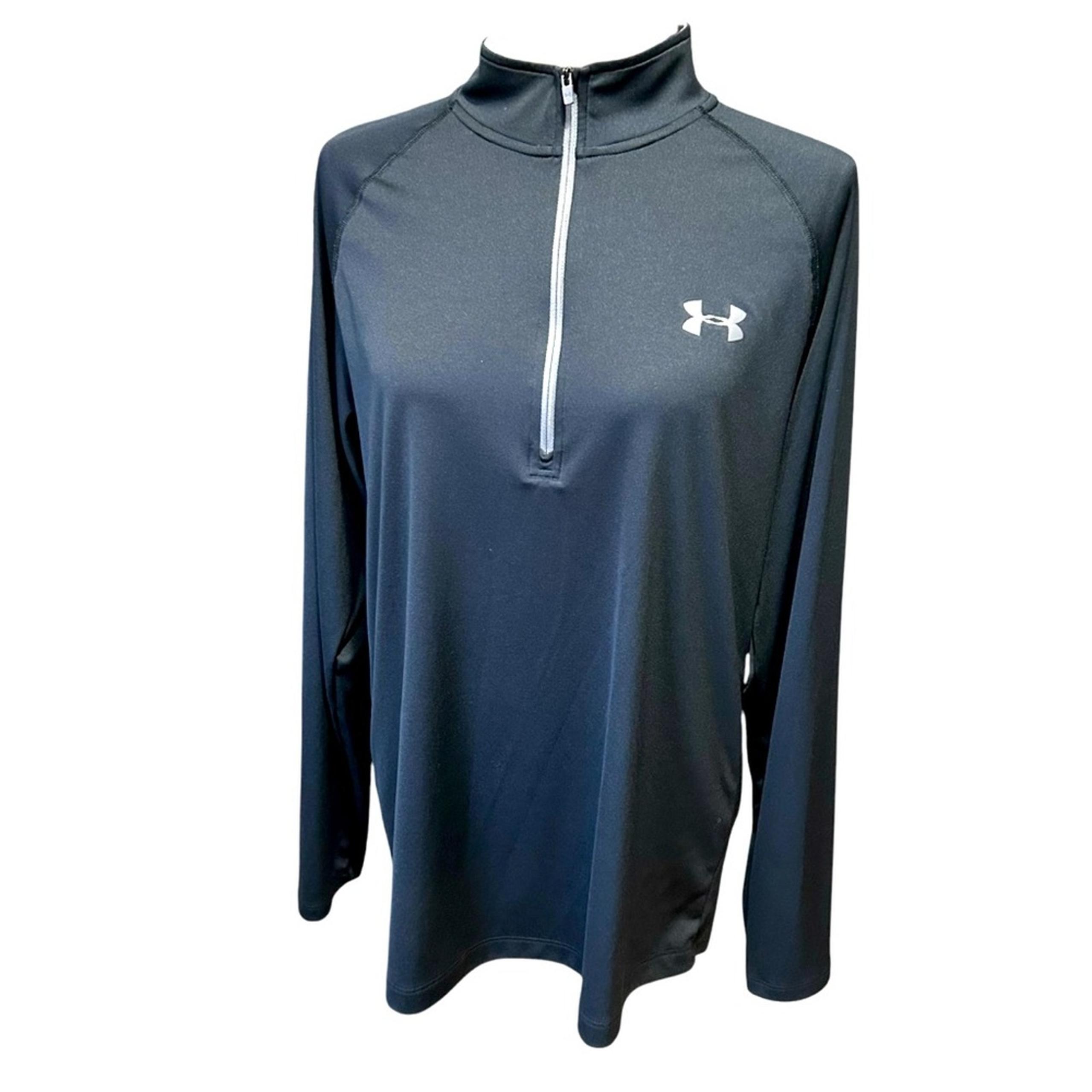 Under Armour Black Tech Heat Gear Half Zip Womans Lrg