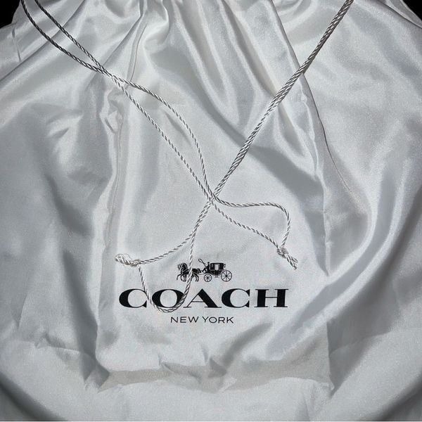 Coach new bright white dust cover bag with drawstrings!