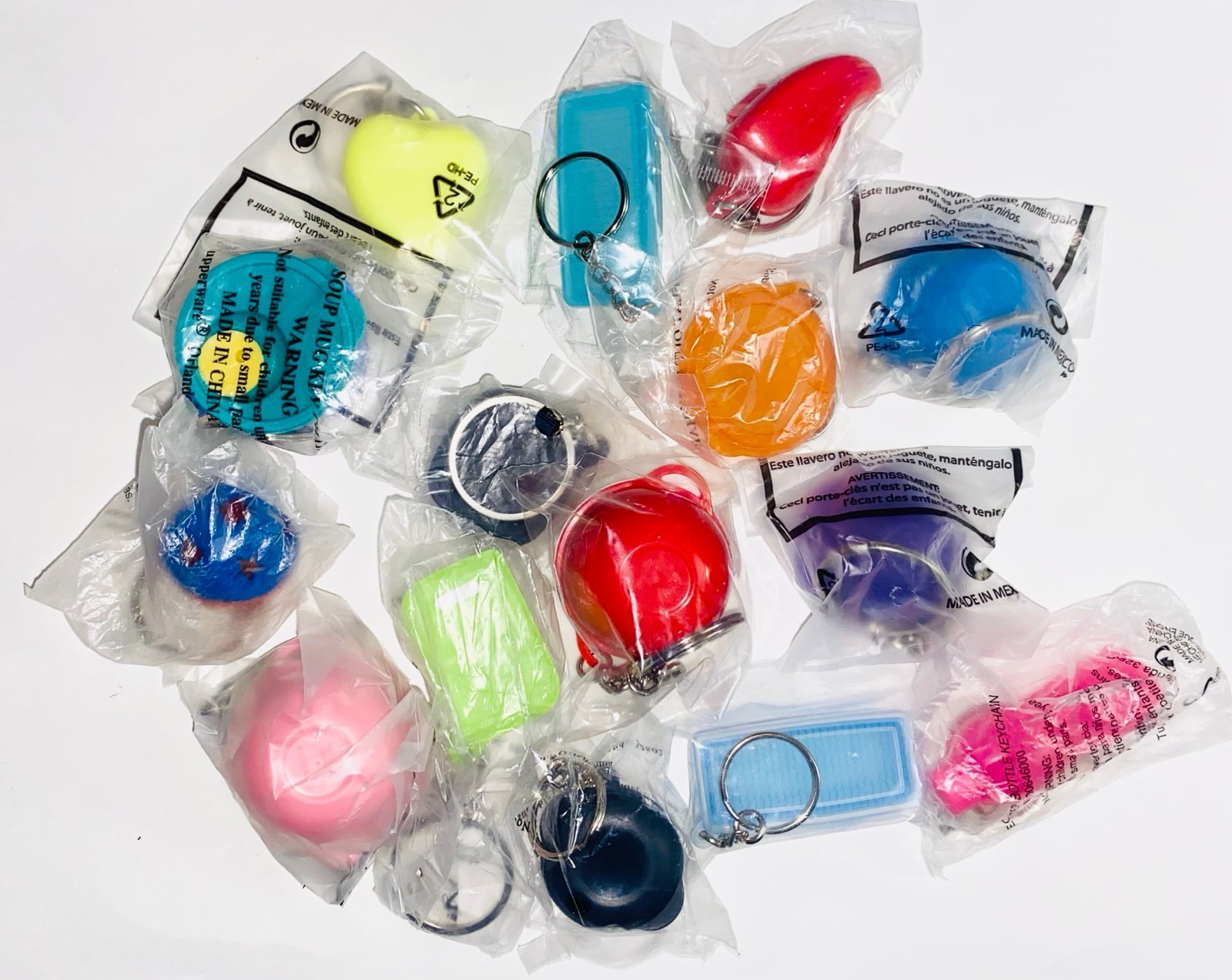 Tupperware keychain set of 15 New in sealed bags rare Tinietreasures