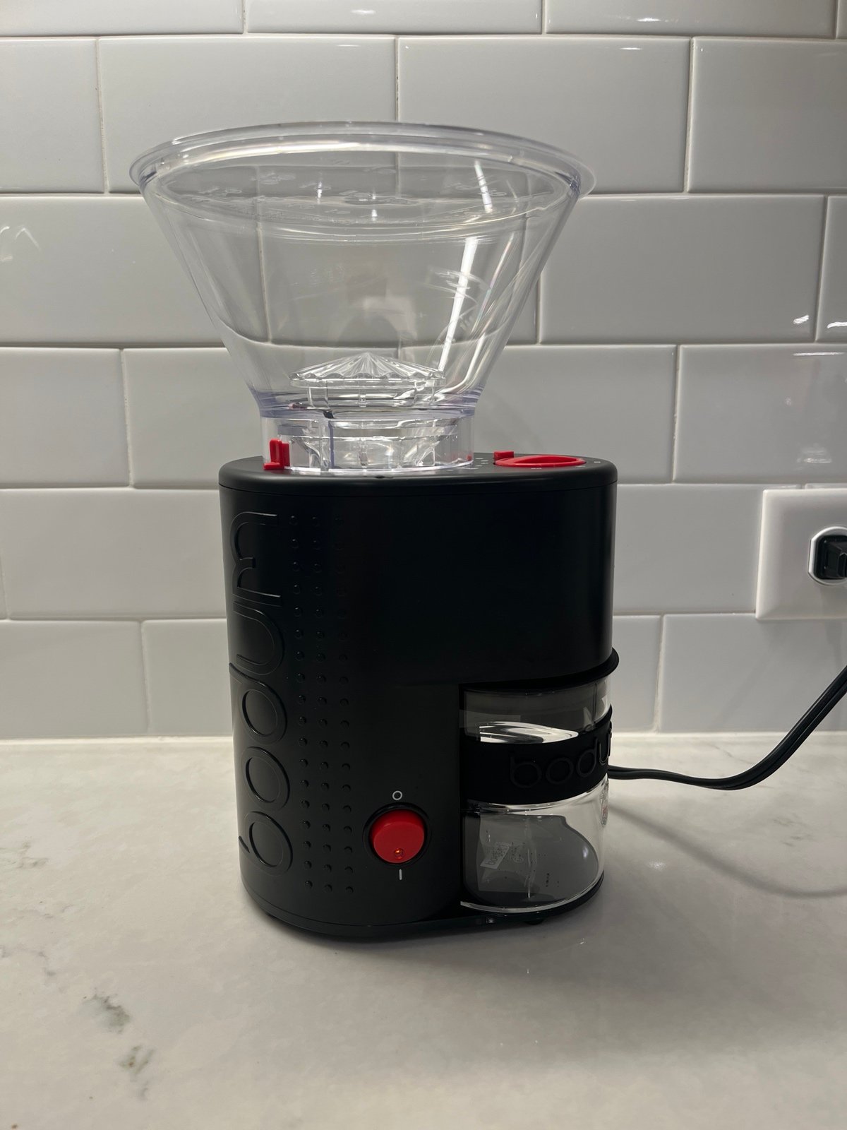 Bodum coffee grinder with glass catcher