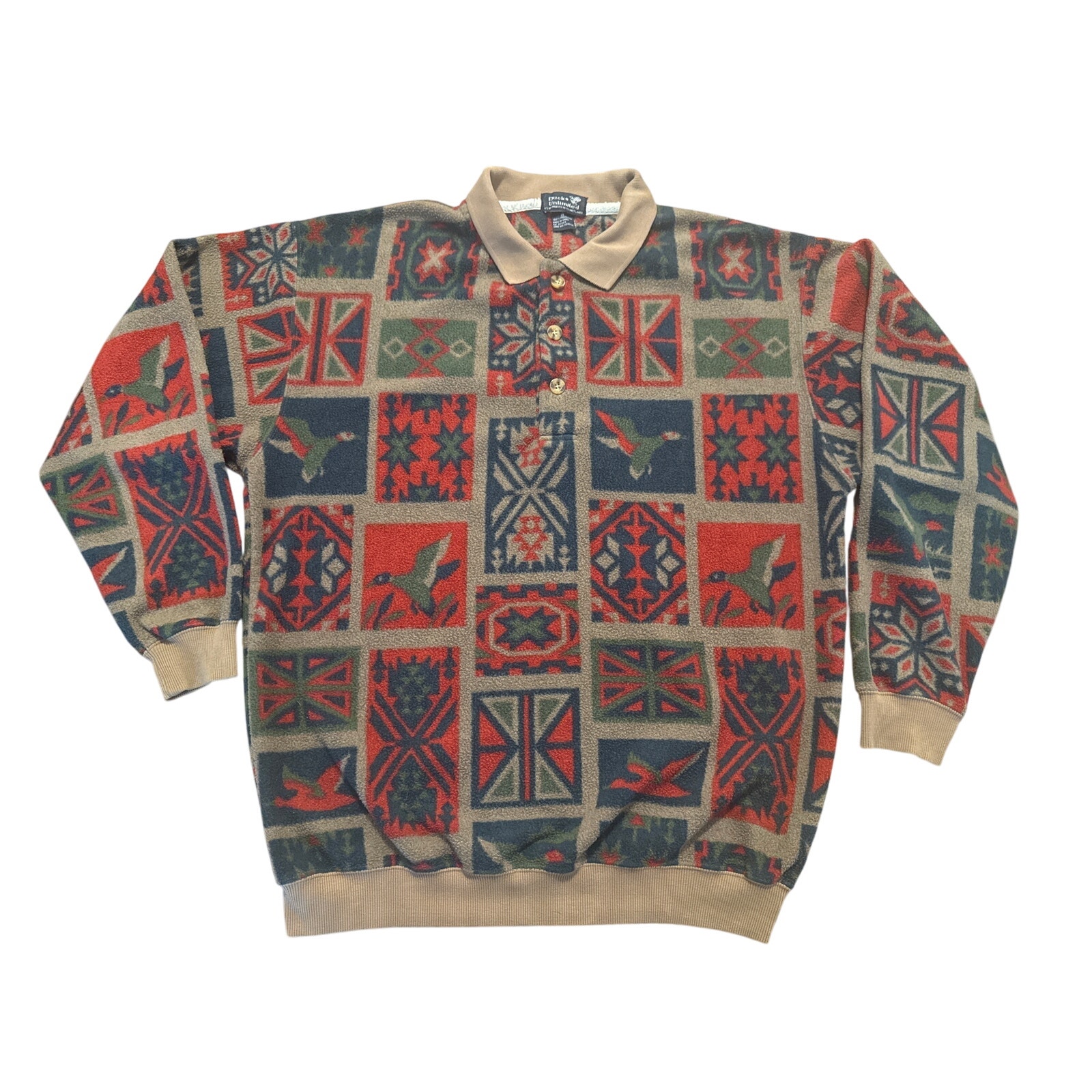 Vintage Ducks Unlimited Aztec Pullover Men Size Medium