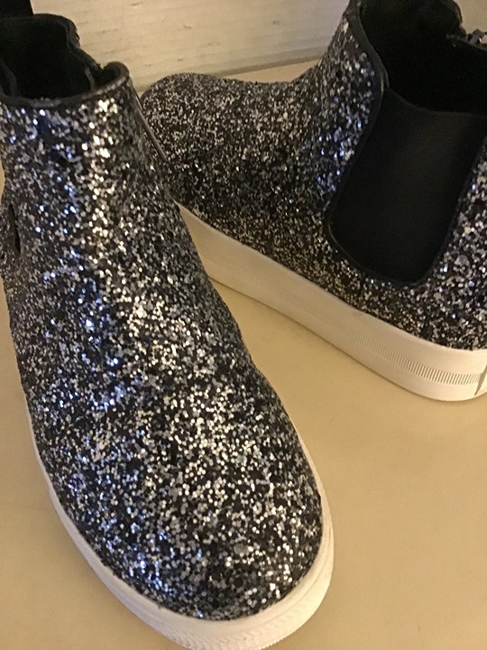 Ash girls glitter silver platform Lynn sneakers US 1.5 Euro 32