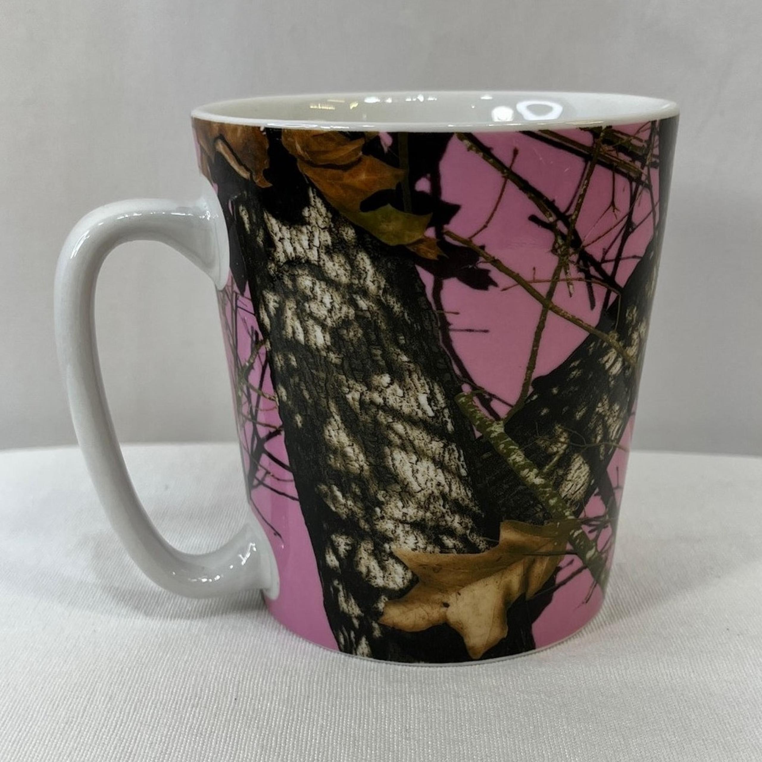 Mossy Oak Pink Coffee Mug Stoneware Large Break Up Infinity Pink New 15.8 ounce