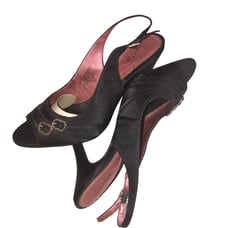 Sam & Libby Slingback Wrap Around Pointed Open Sandal Black size 7