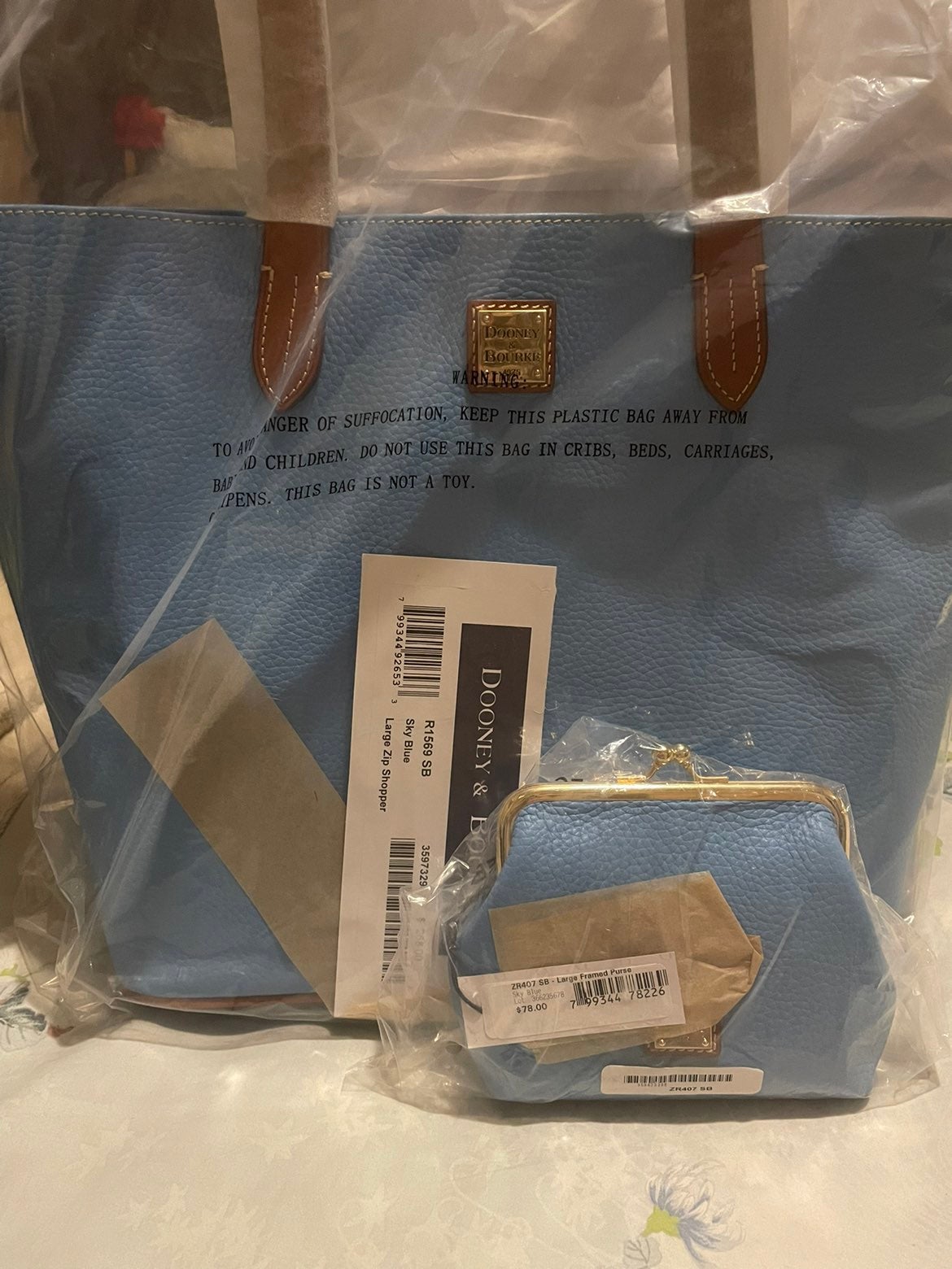 Dooney Bourke large shopper and framed c