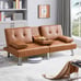 Tan Leather Futon Couch