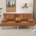 Tan Leather Futon Couch