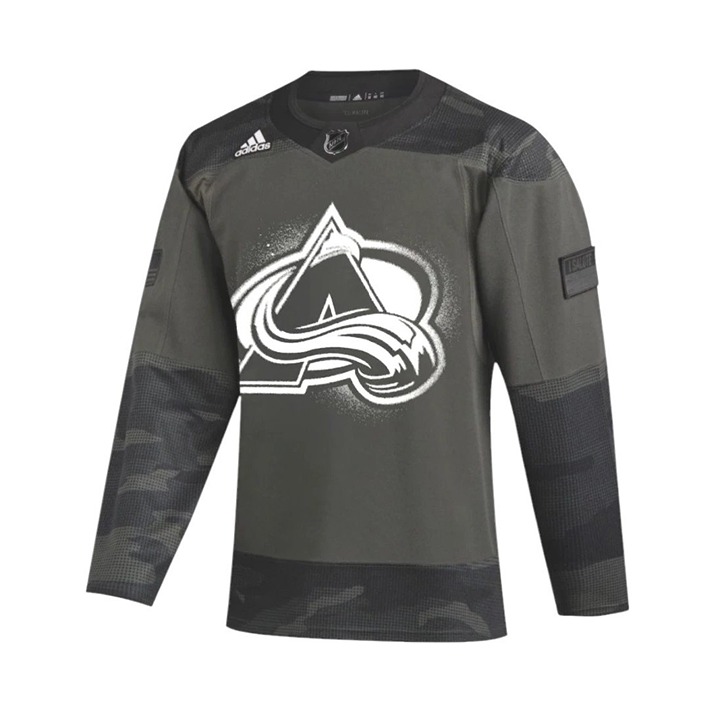 Adidas Colorado Avalanche Camo Military Appreciation Practice Jersey (Size 50)