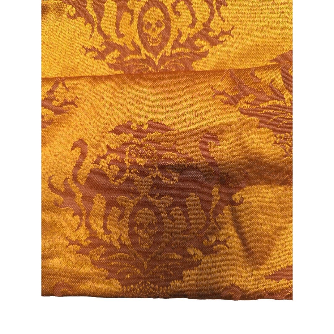 Damask Napkins Table Linen Orange Lucky 7pc Set Skulls Cats Halloween Spider Web
