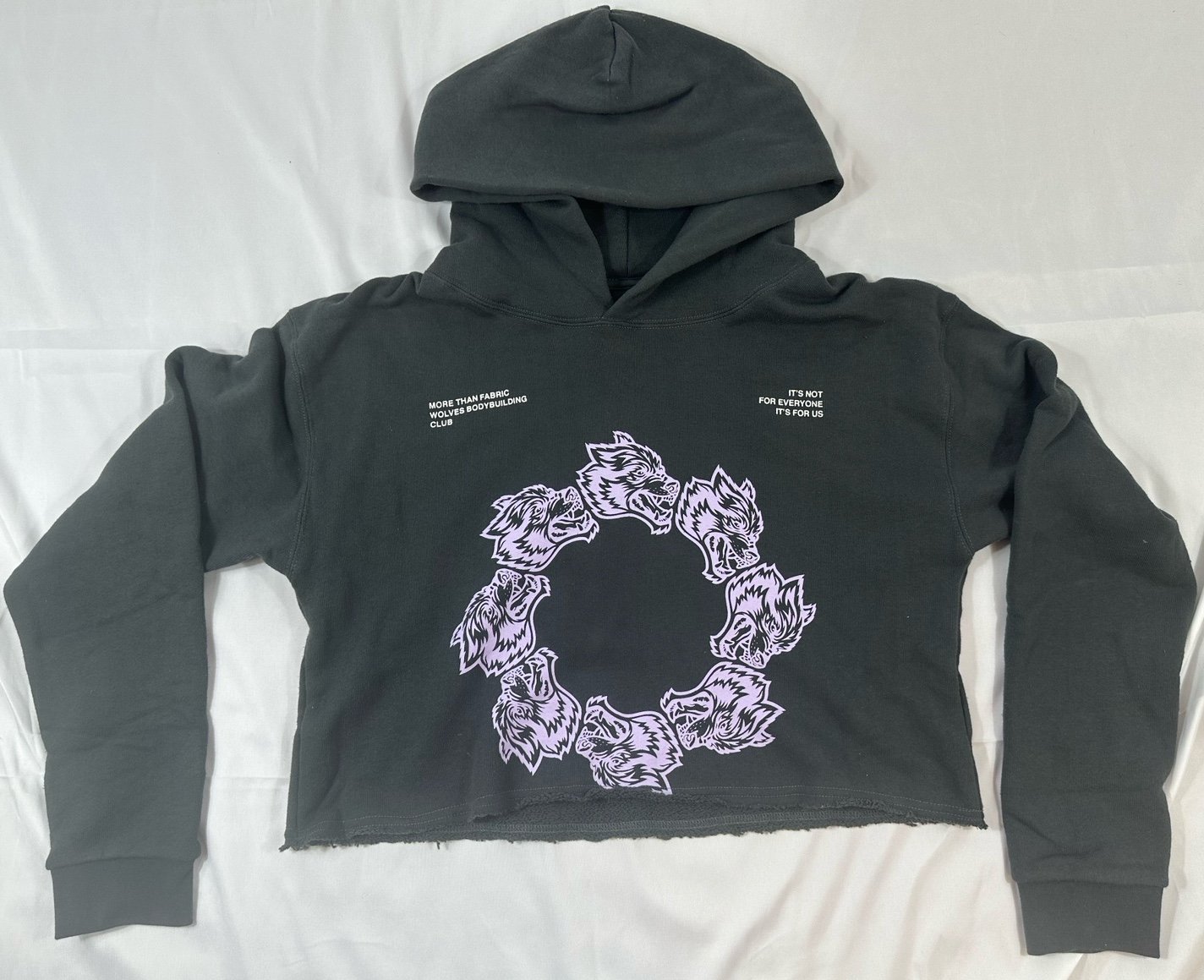 Womens Darc Sport She Wolf Gray crop Hoodie Sz Large 80