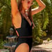ISABELLA ROSE Queensland High Leg One Piece Swimsuit, Size Large in Black