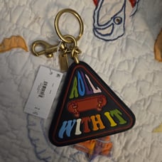 Restored Bag Charm in Rainbow Signature Canvas NWT