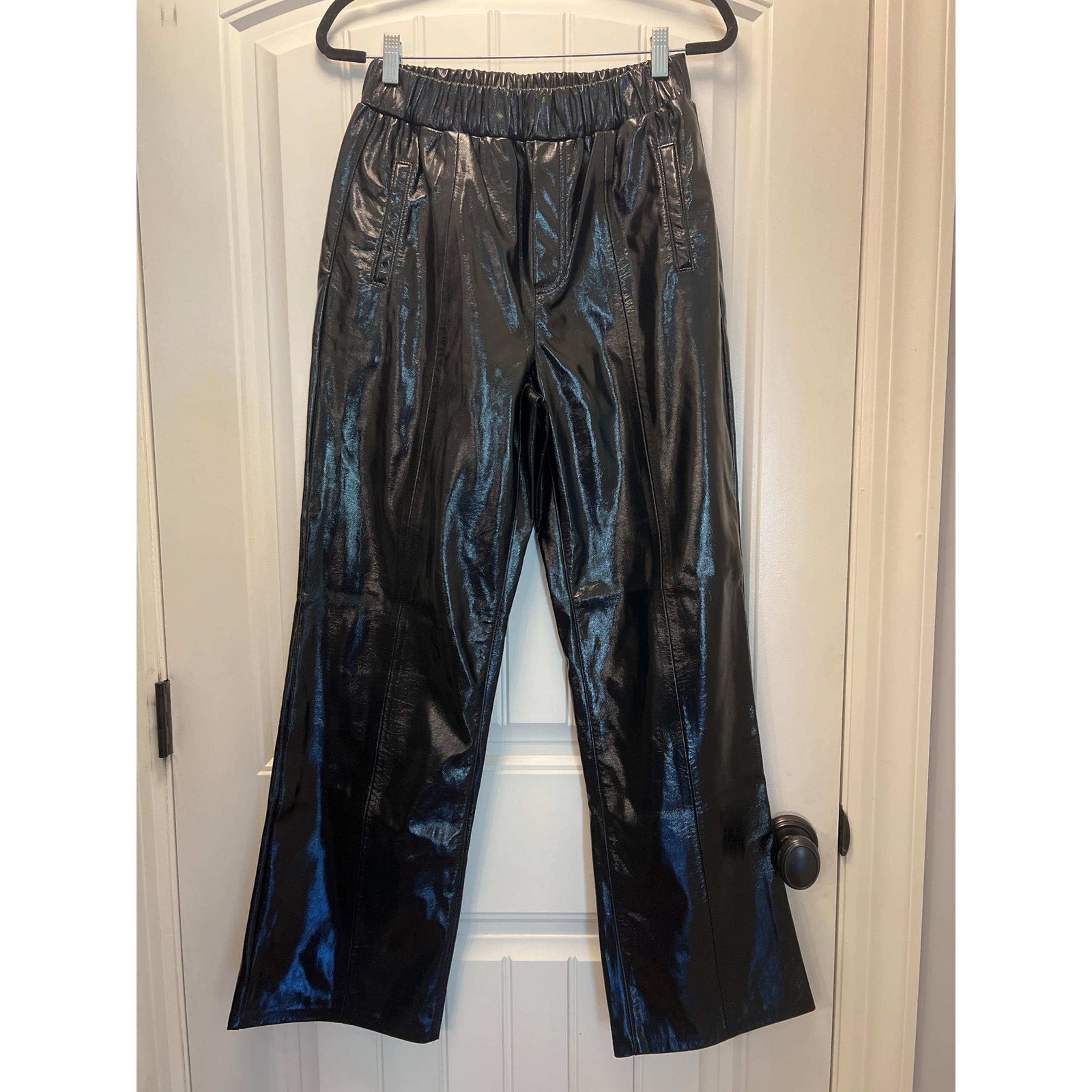 Blank NYC Women’s Elastic Waistband Pull On Faux Leather Party Pants Sz M Black
