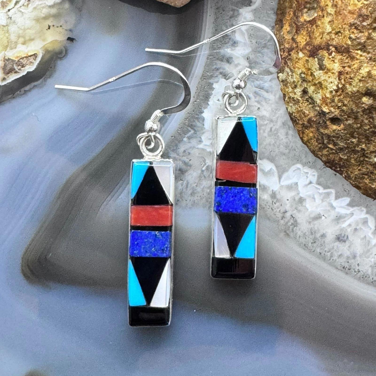 Starllie & Sheryl Edaakie Sterling Multistone Inlay Dangle Earrings For Women #5