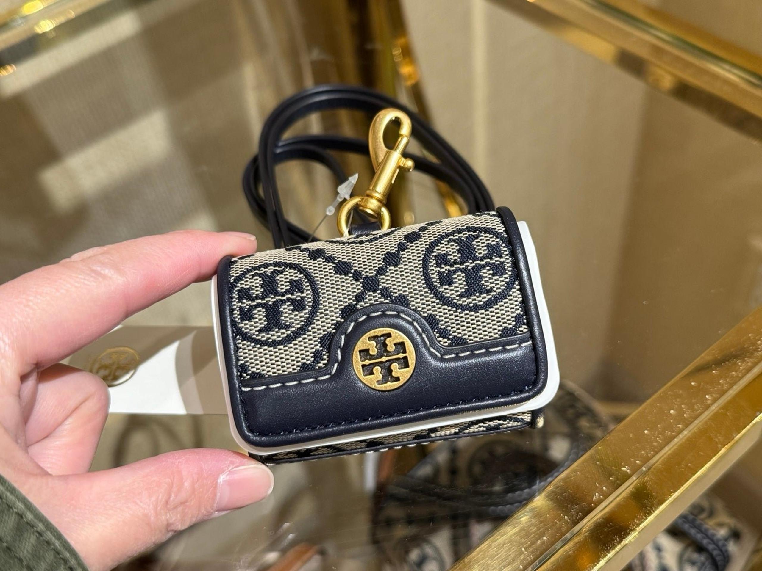 Tory Burch T Monogram Jacquard Airpods Case navy