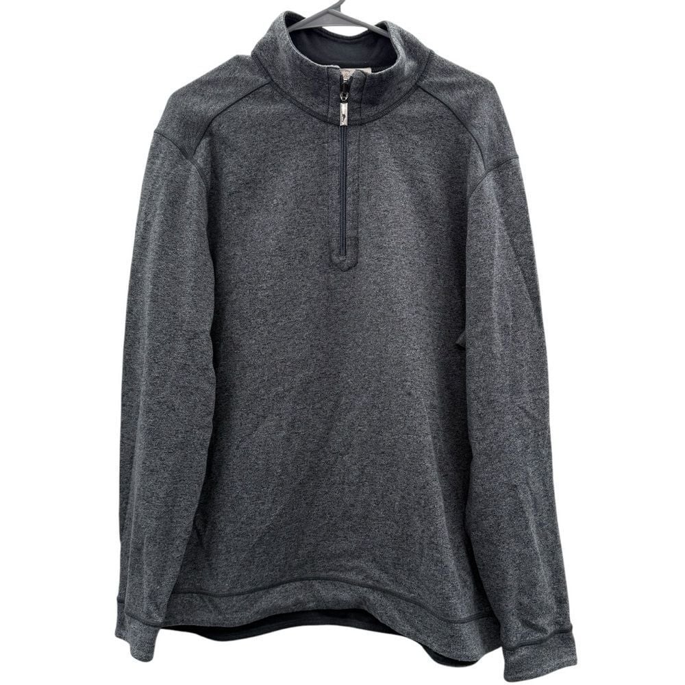 Tommy Bahama Gray Bayview Reversible Quarter Zip Long Sleeve Sweater Sz L