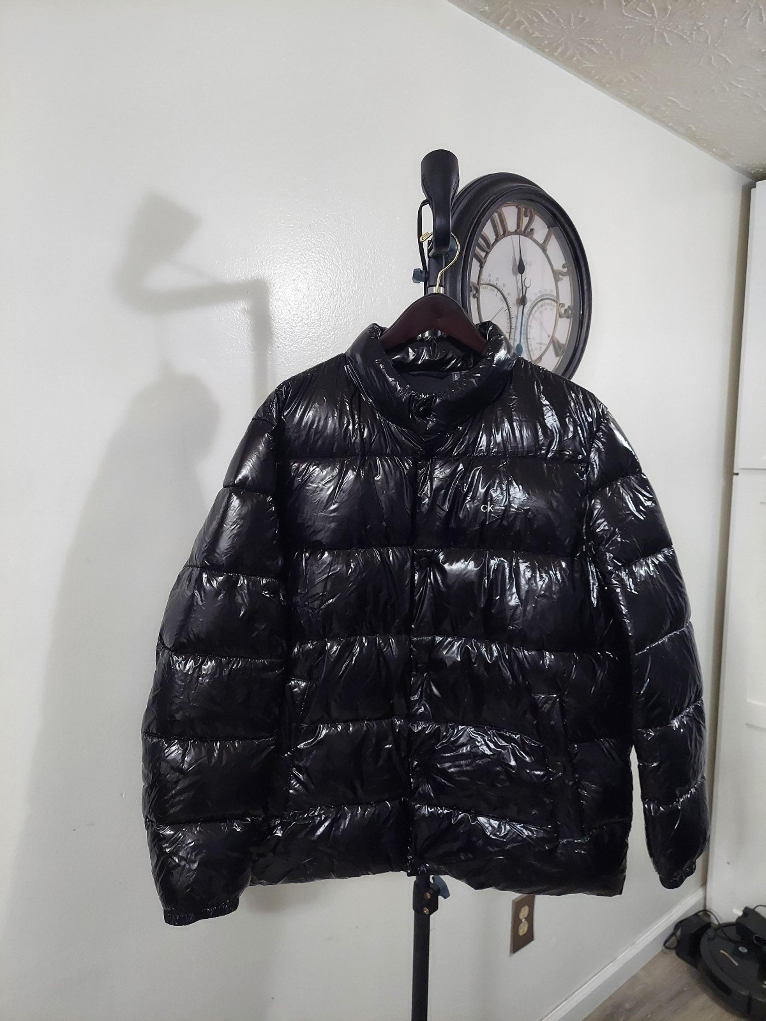 Calvin Klein Men's Snap Front Puffer Jacket, Black, size:Large