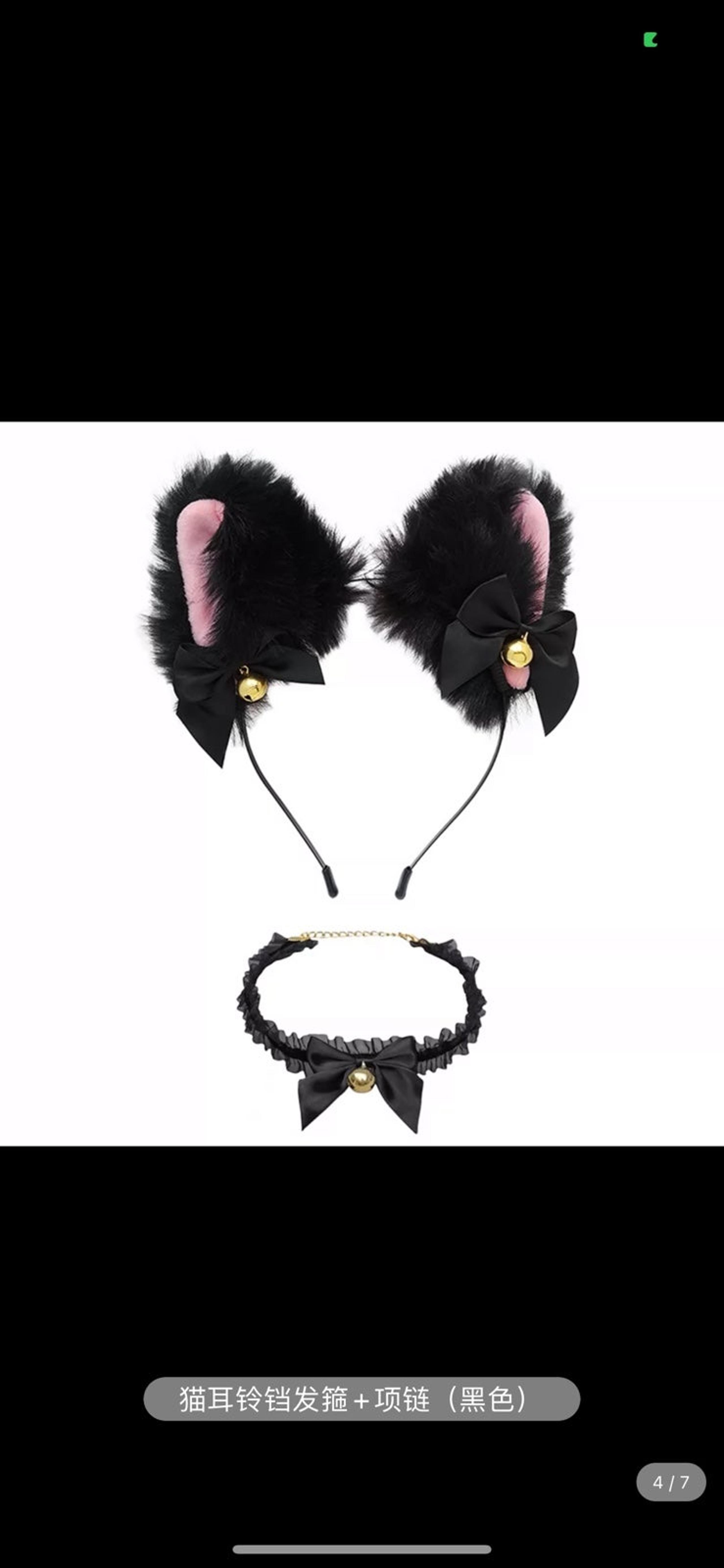 Cat ear hair hoop + Gothic necklace