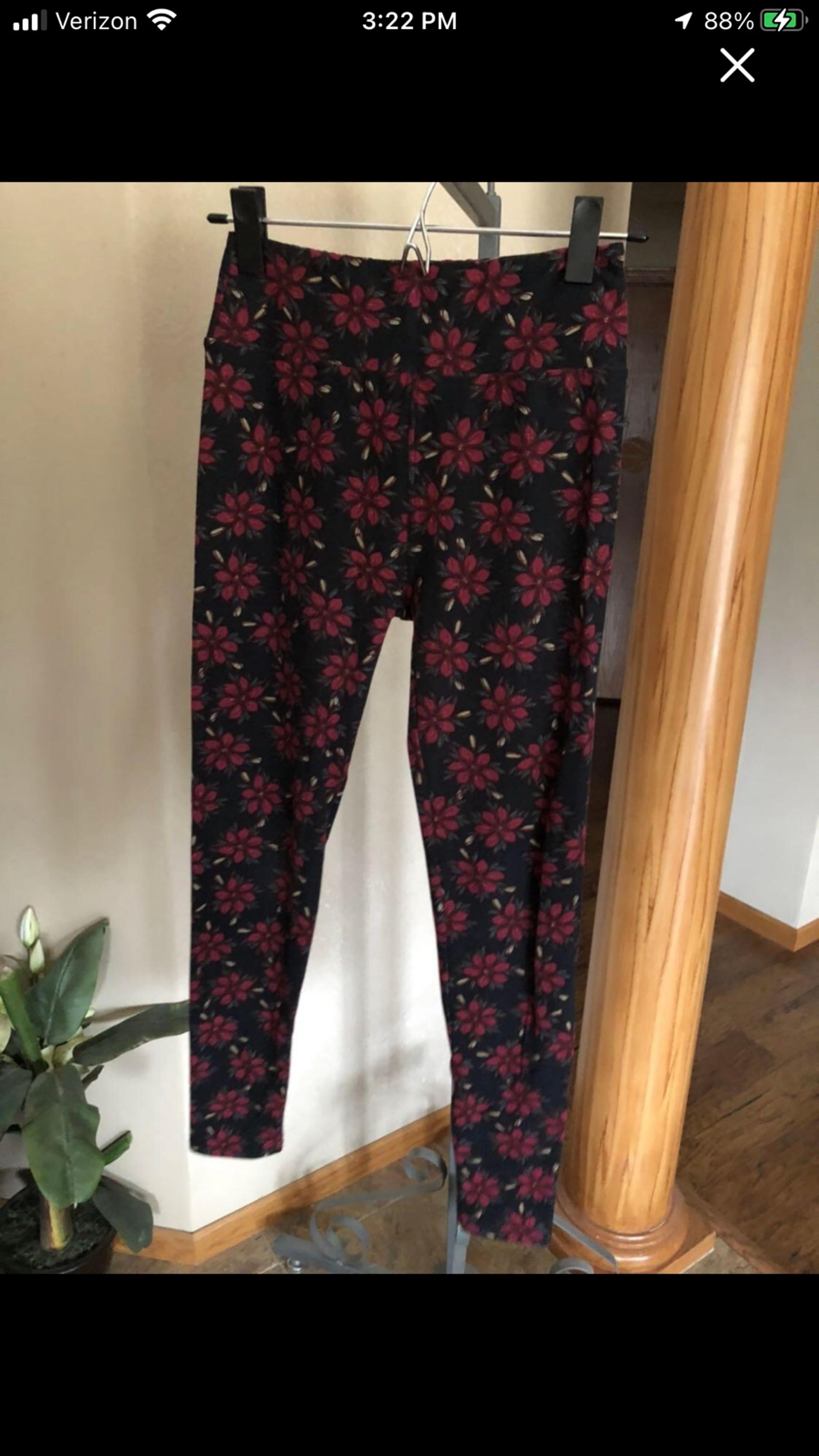 Womens Lularoe OS One Size Leggings Floral VGUC!