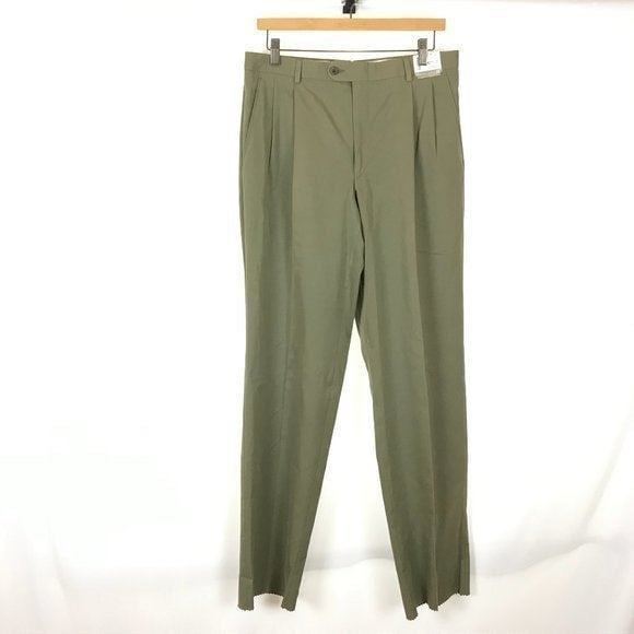 NWT Mens Size 32 Hickey Freeman Devon Cotton and Cashmere Pleated Dress Pants