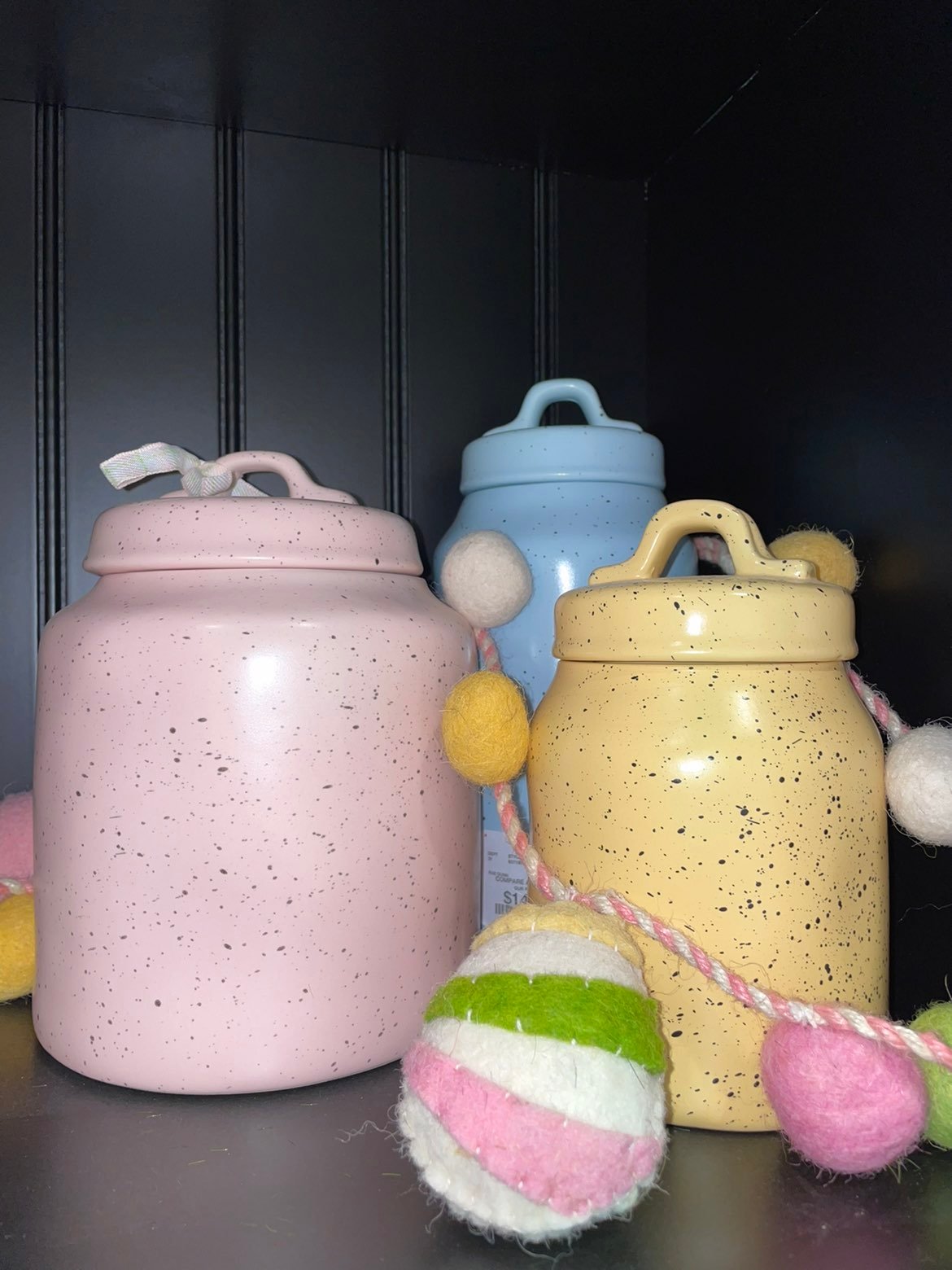 Rae Dunn Speckled Easter Canisters Set of 3