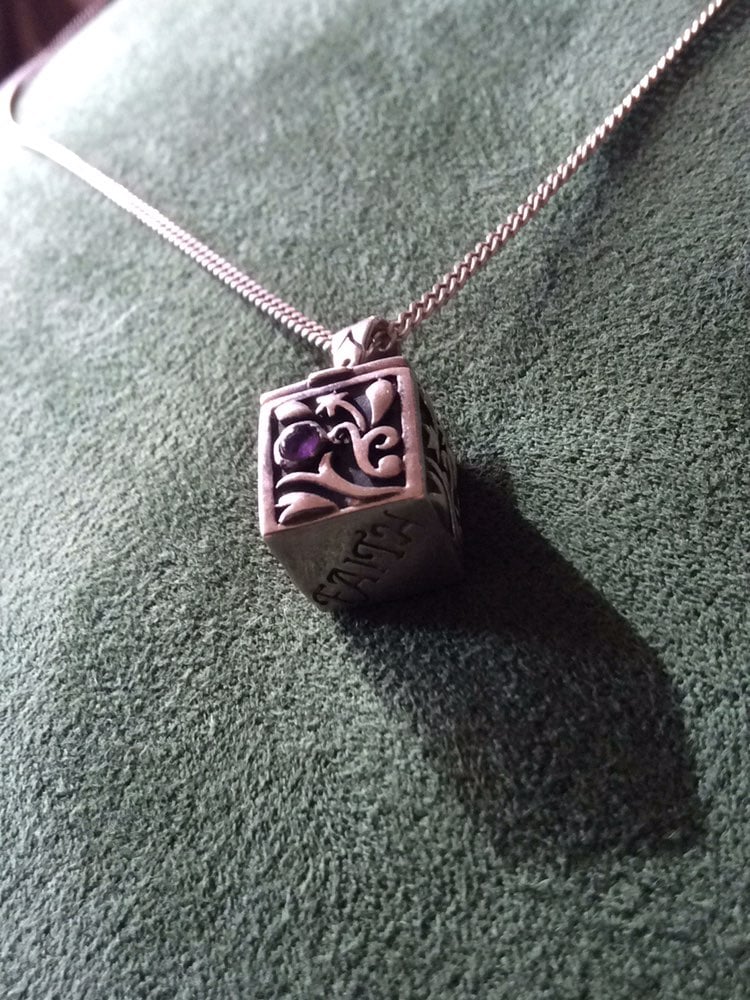 Silver Prayer Box Pendant Necklace 925