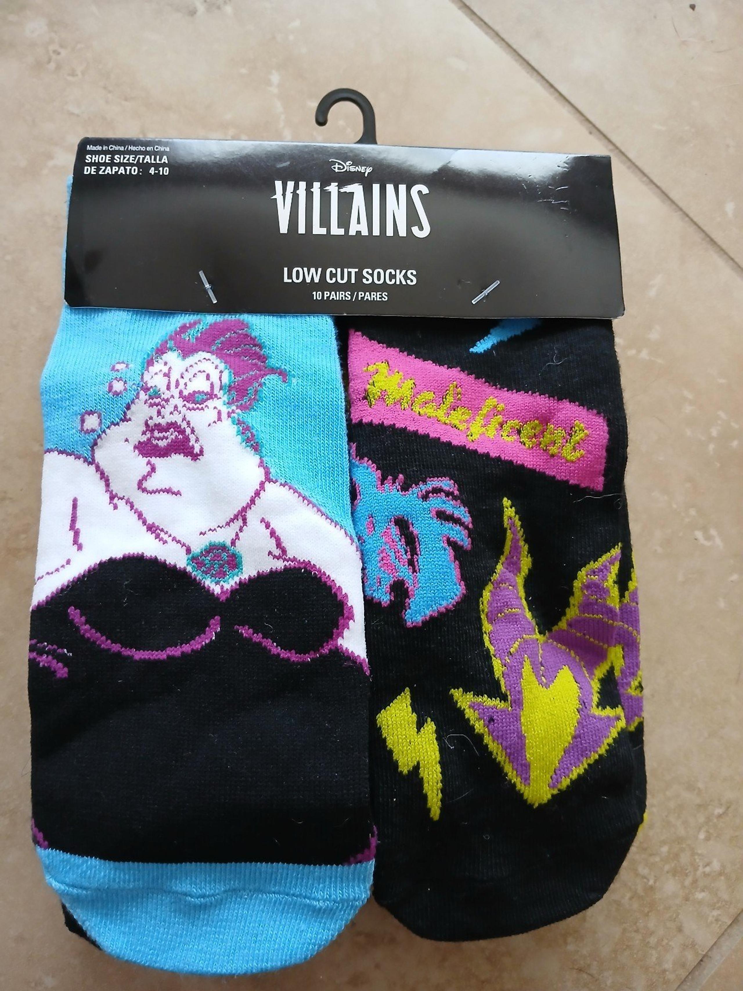 10 Pairs of Women's Disney Villians Socks 4-10 NEW