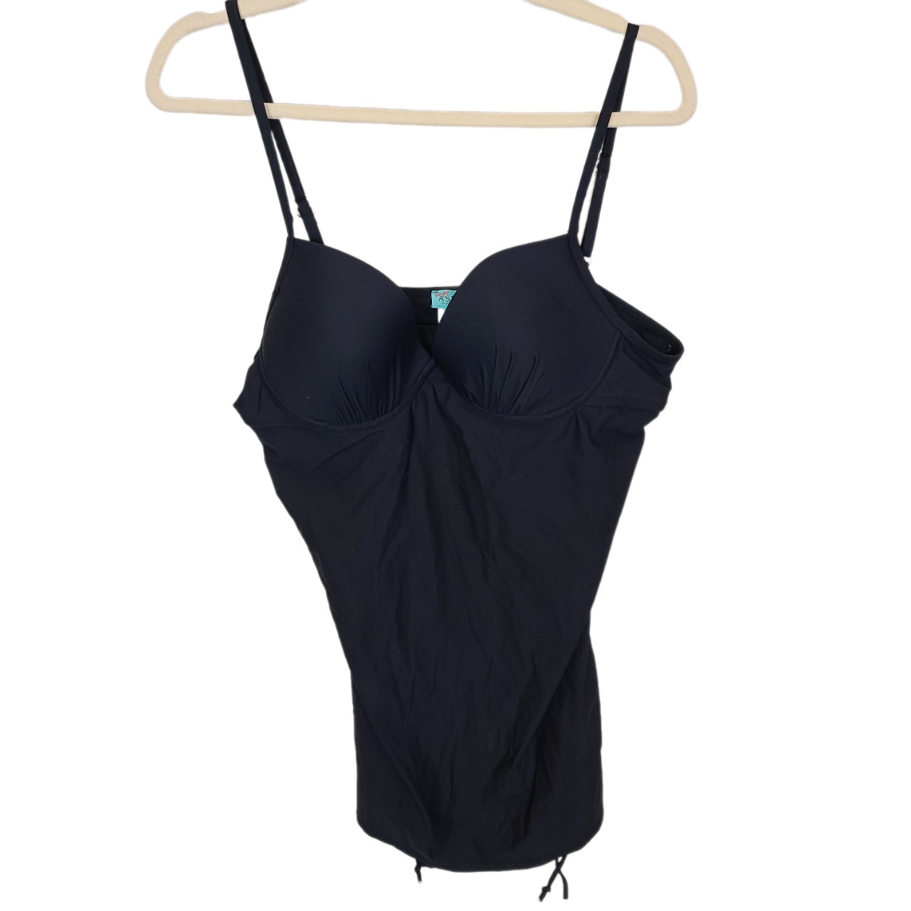Assets By Sara Blakely Spanx Tankini Swim Top Underwire Tankini Top Black XL