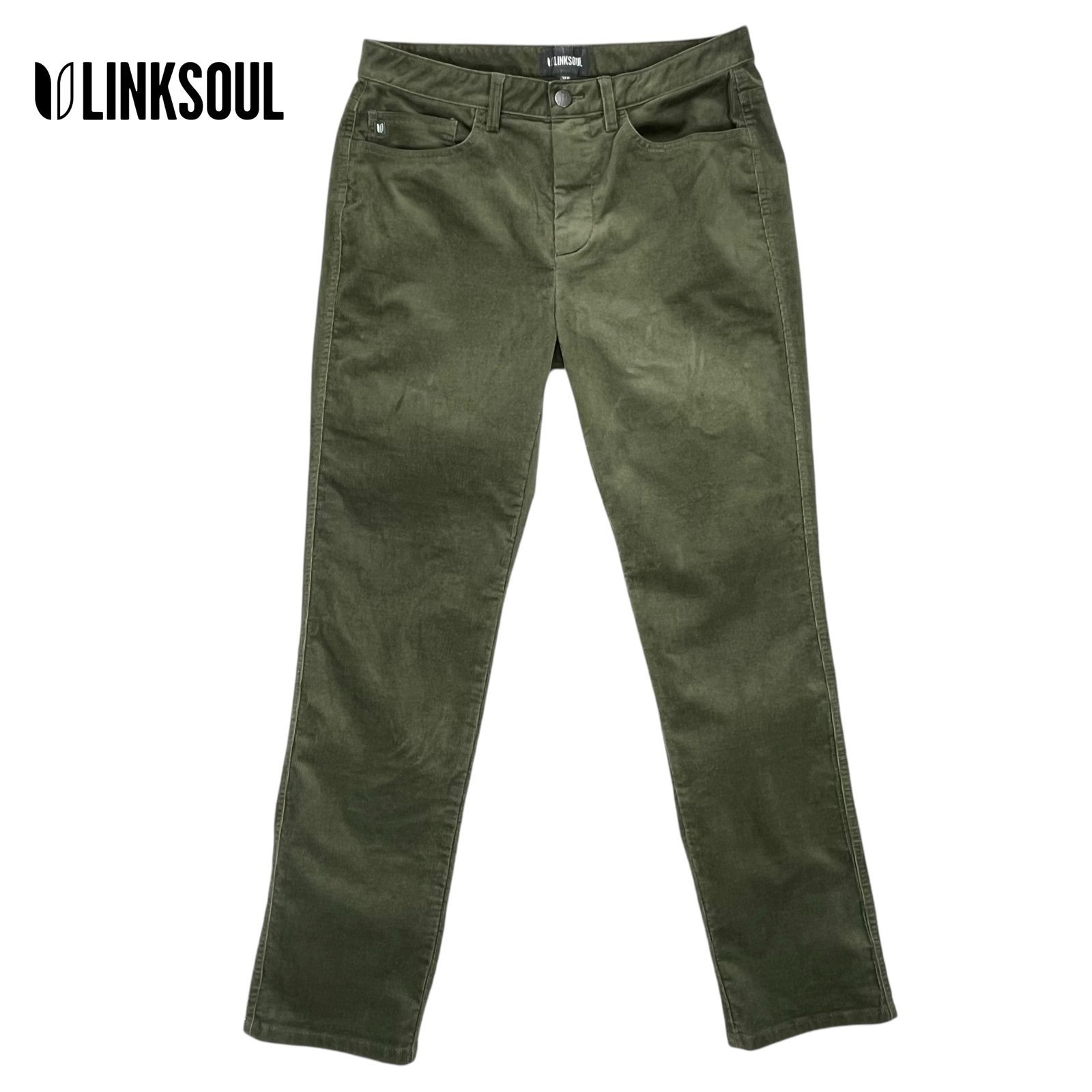 Linksoul Men’s 32R Green Corduroy Straight Leg Pants