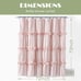 Peach Ruffle Shower Curtain, Vintage Handcrafted Bow Tie Bath Curtain