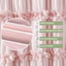 Peach Ruffle Shower Curtain, Vintage Handcrafted Bow Tie Bath Curtain