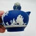 Antique Wedgwood Dipped Blue Pitchers England Jug Creamer Embossed Small