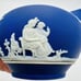Antique Wedgwood Dipped Blue Pitchers England Jug Creamer Embossed Small