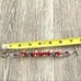 Red lamp work bead bracelet with silver and Swarovski crystals