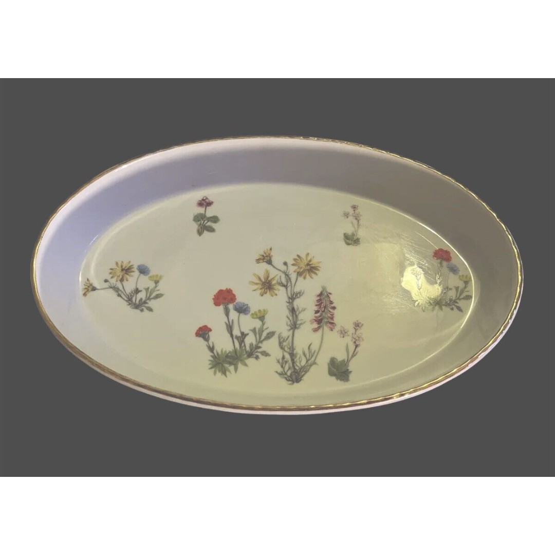 Vintage Porcelain by Louis Lourioux, Le Faune large oval casserole dish.