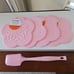 Le Creuset 4 Silicone Pink Flower Trivets with BONUS!! Spatula FREE SHIPPING!!