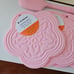 Le Creuset 4 Silicone Pink Flower Trivets with BONUS!! Spatula FREE SHIPPING!!