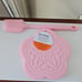 Le Creuset 4 Silicone Pink Flower Trivets with BONUS!! Spatula FREE SHIPPING!!