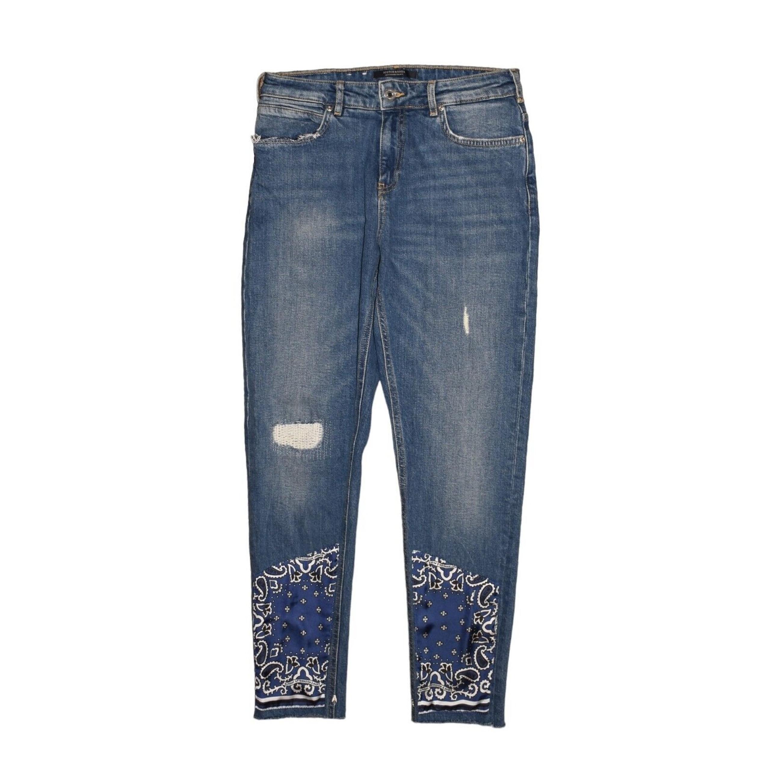 SCOTCH & SODA $200 Bandanarama Distressed Skinny Ankle Jean Size 27