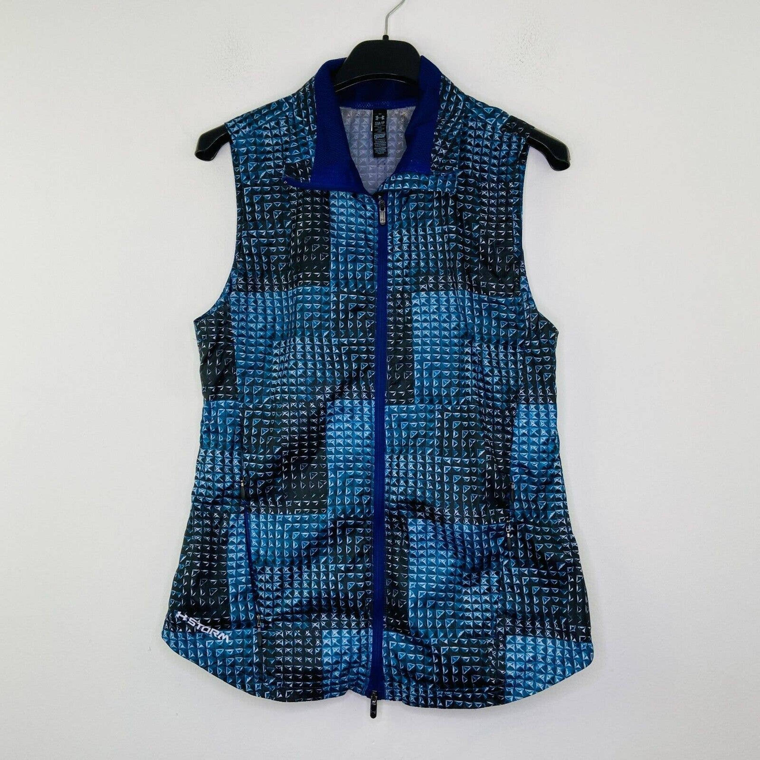 Under Armour Small Storm Vest Blue Black Fitted Full Zip AllSeasonGear AS1