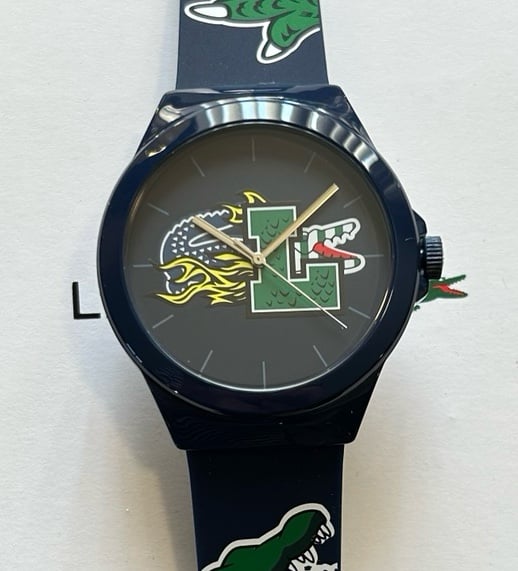 Lacoste Watch With 42mm NavyBlue Face With & NavyBlue Silicone Band
