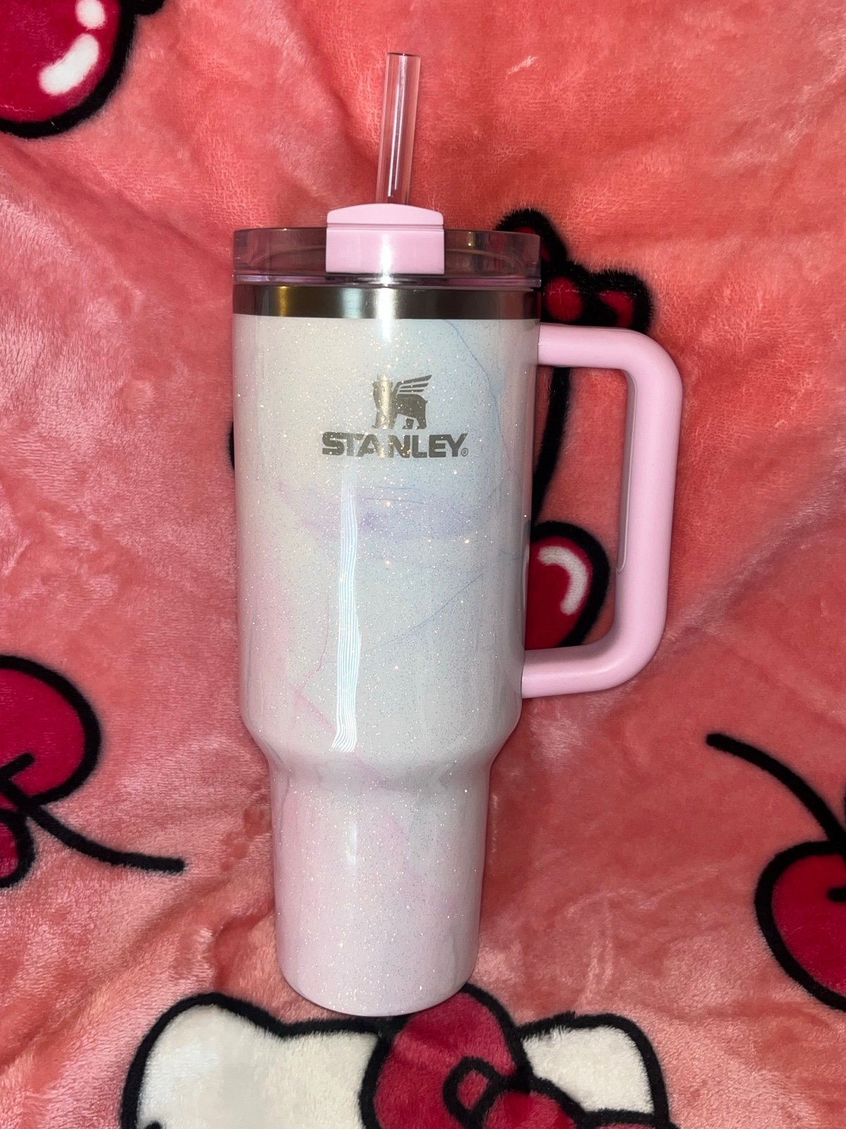 Custom Watercolor Pink Tulle Stanley