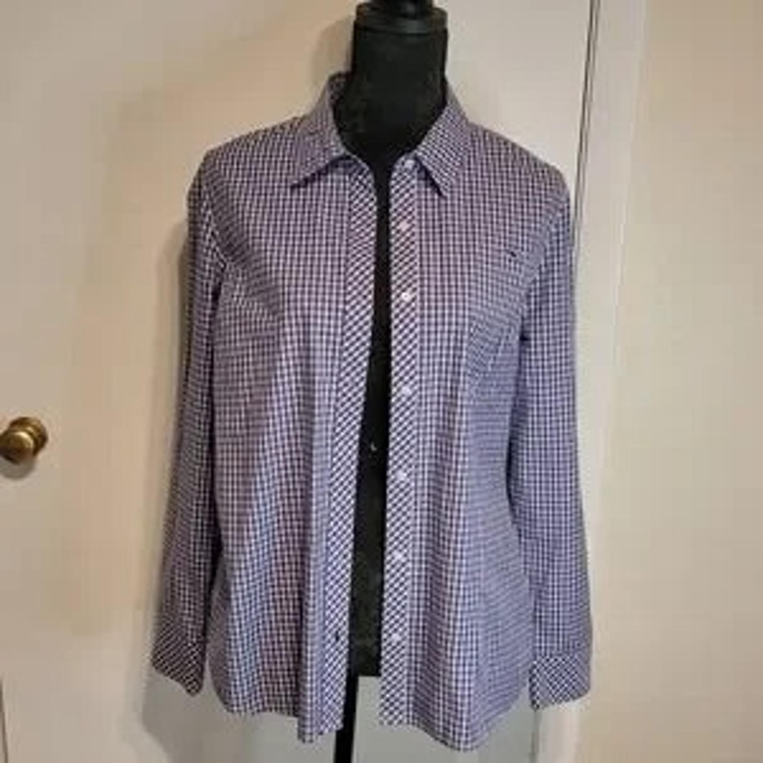 Vineyard Vines Classic Blue Gingham Women's Button Down Shirt Sz 8